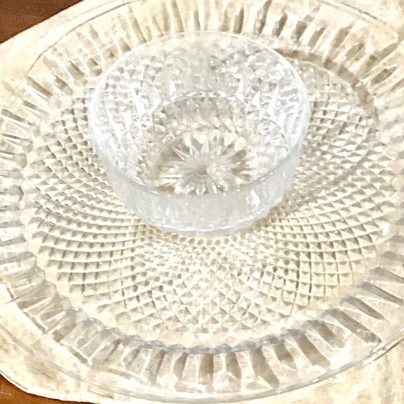 Durand Intl Vintage Arcoroc Luminar 2 pc Bowl & Plate Glass Snack Serving Set - Picture 4 of 7